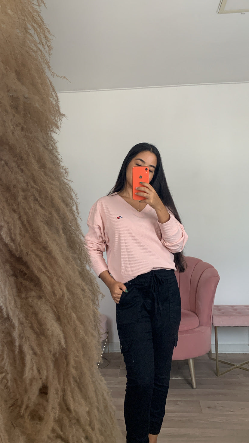 Jersey de mujer Tommy Hilfiger con cuello en V y manga larga