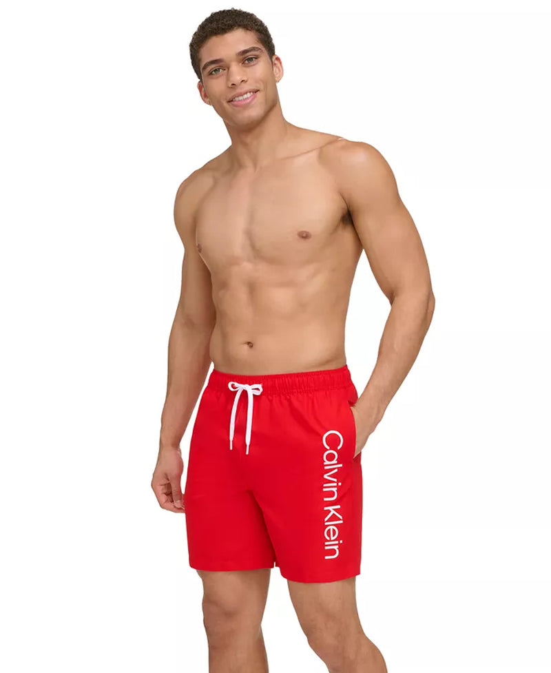 Calvin Klein Men'S Core Logo-Print 7" Volley Swim Trunks, Created for Macy'S