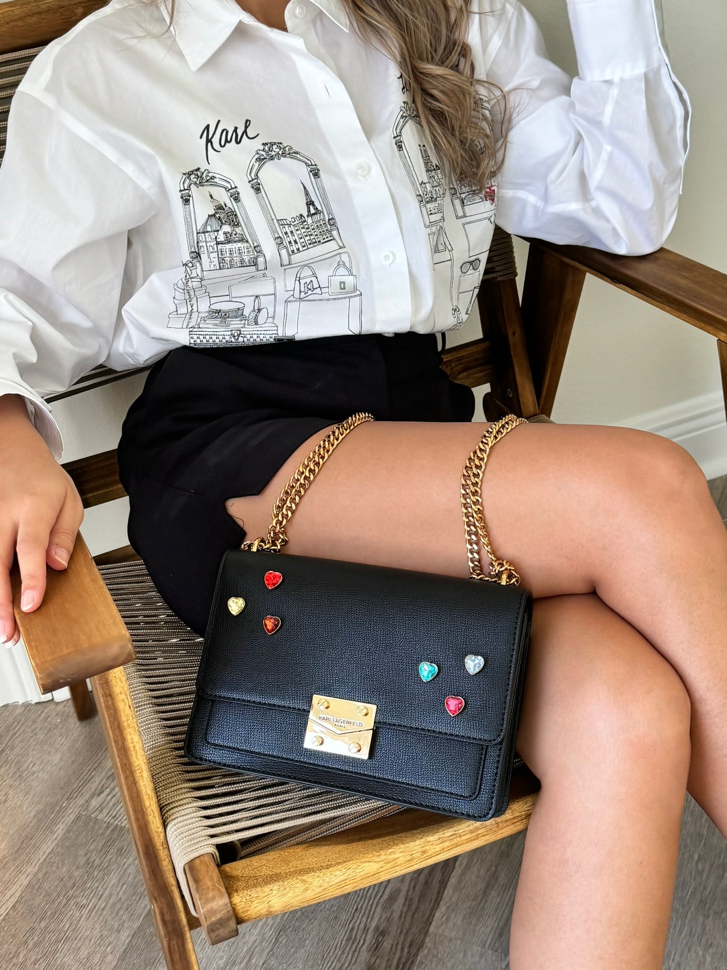 Bolso Karl Lagerfeld con detalle de piedras