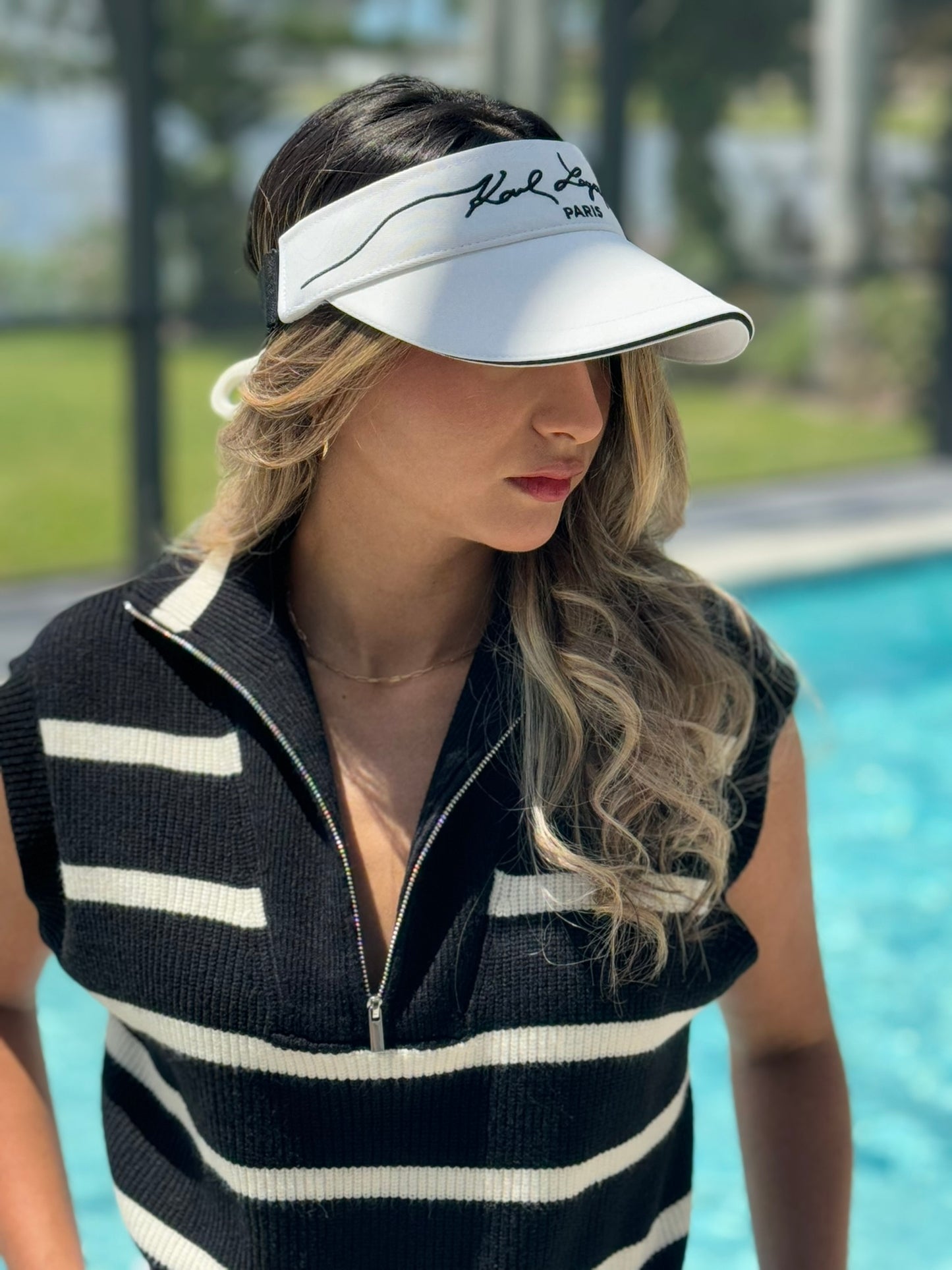 Karl Lagerfeld White Visor