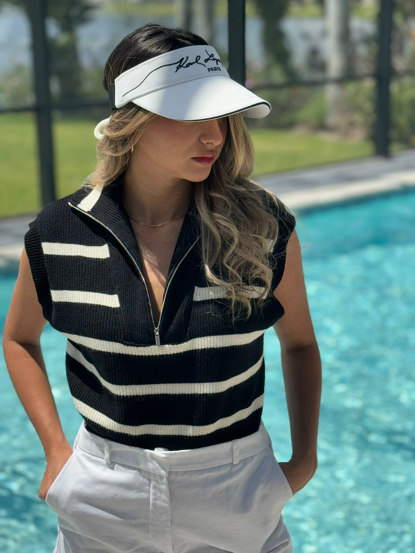 Karl Lagerfeld White Visor