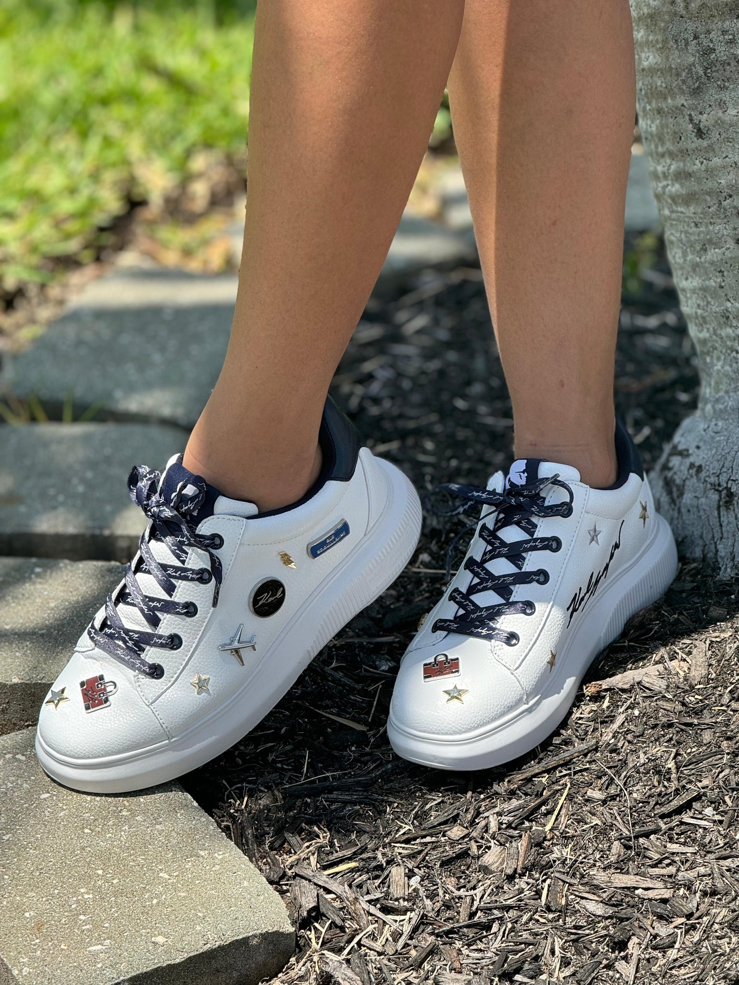 Karl Lagerfeld Paris Justina Lace Up Platform Sneakers