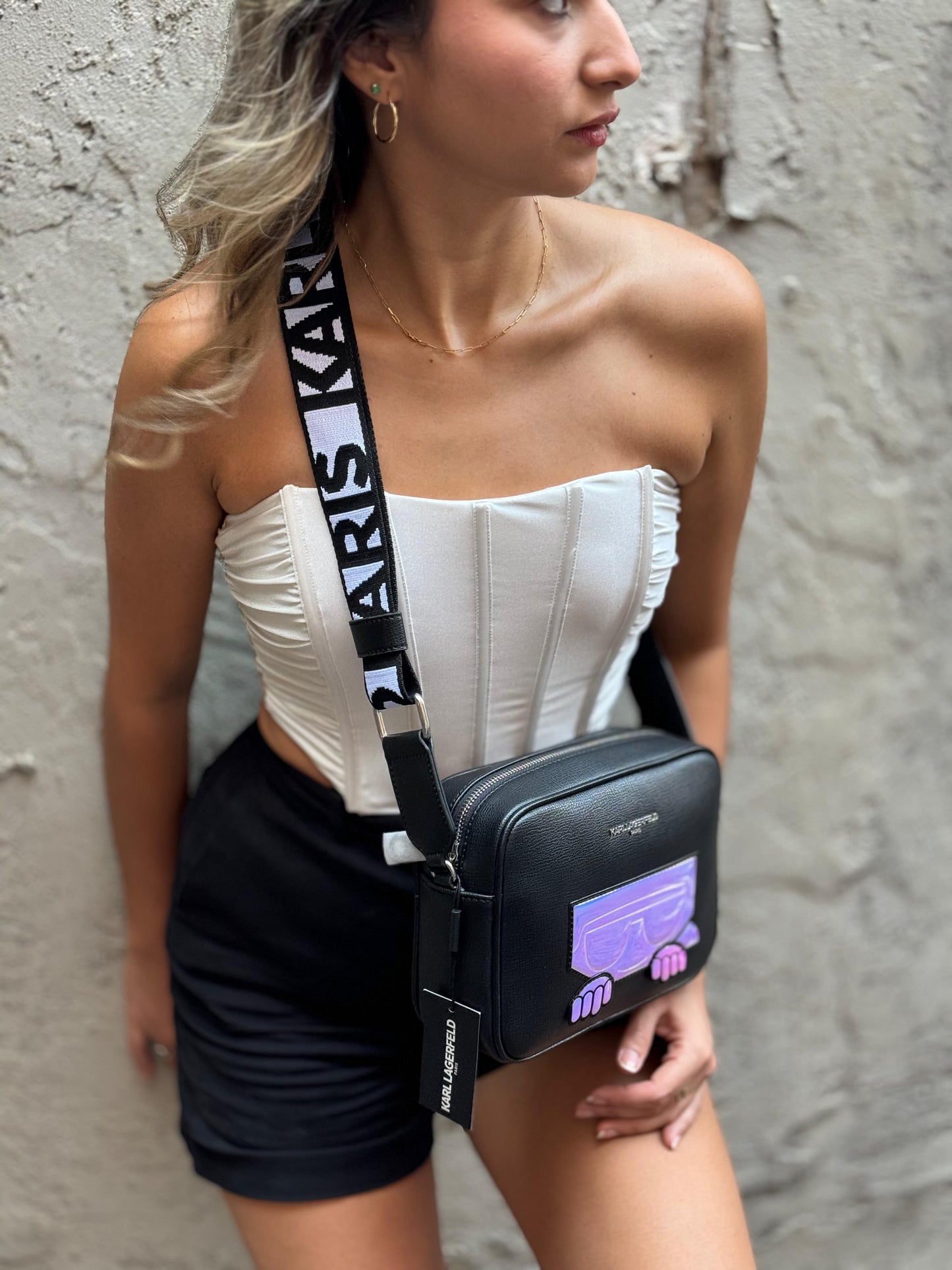 Karl Lagerfeld Paris Black Maybelle Crossbody Women Cross Body