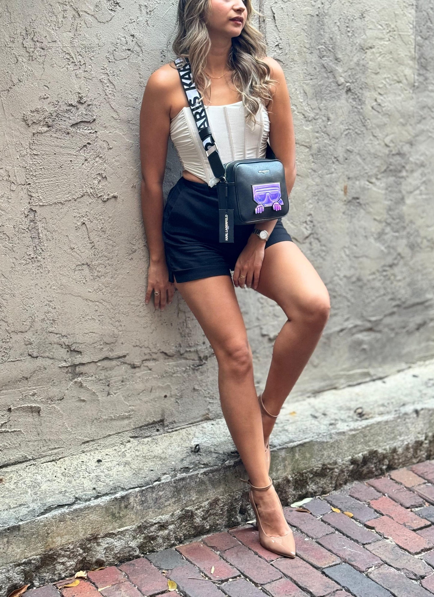 Karl Lagerfeld Paris Black Maybelle Crossbody Women Cross Body