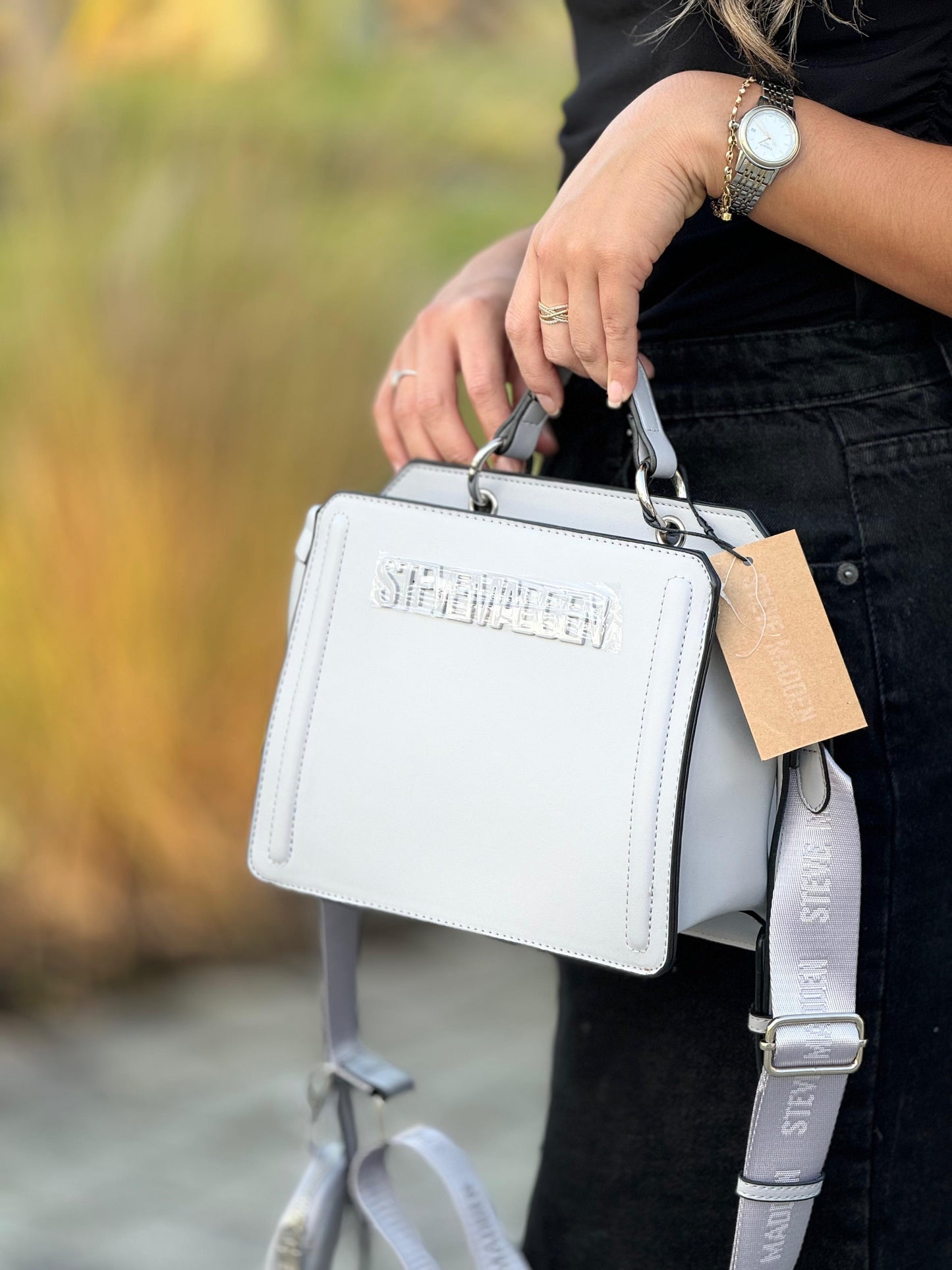 STEVE MADDEN EVELYN BAG LIGHT GREY