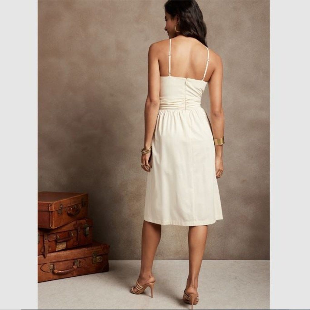 White dress with buttons
