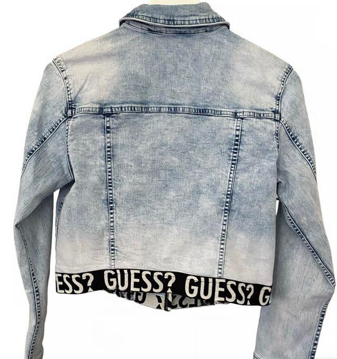 Chaqueta vaquera con cinta con logotipo de Guess para mujer