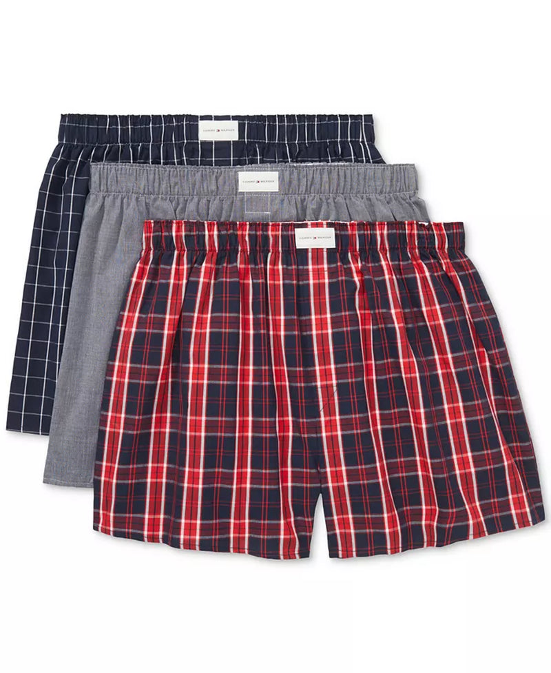 Men'S 3-Pk. Classic Printed Cotton Poplin Boxers