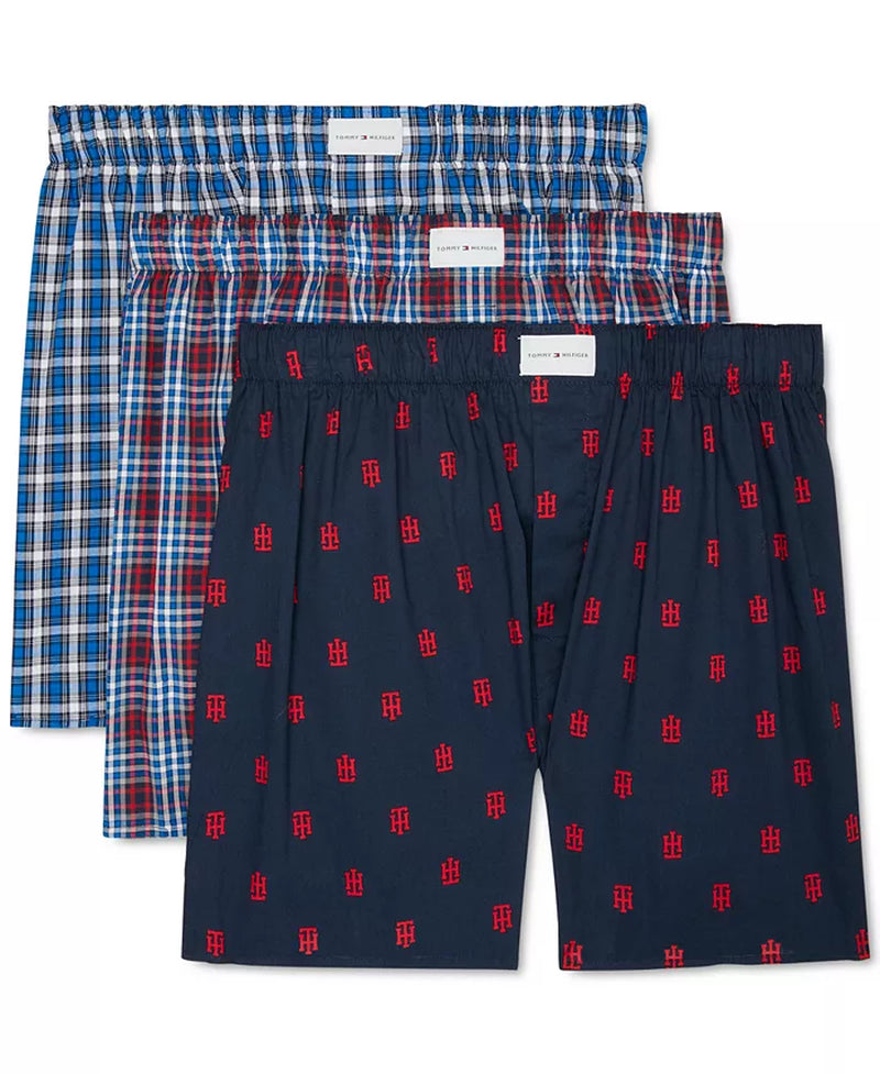 Men'S 3-Pk. Classic Printed Cotton Poplin Boxers