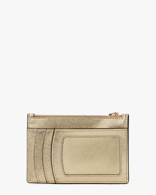 Kate Spade Wristlet ID window Card Holder in Metallic Gold