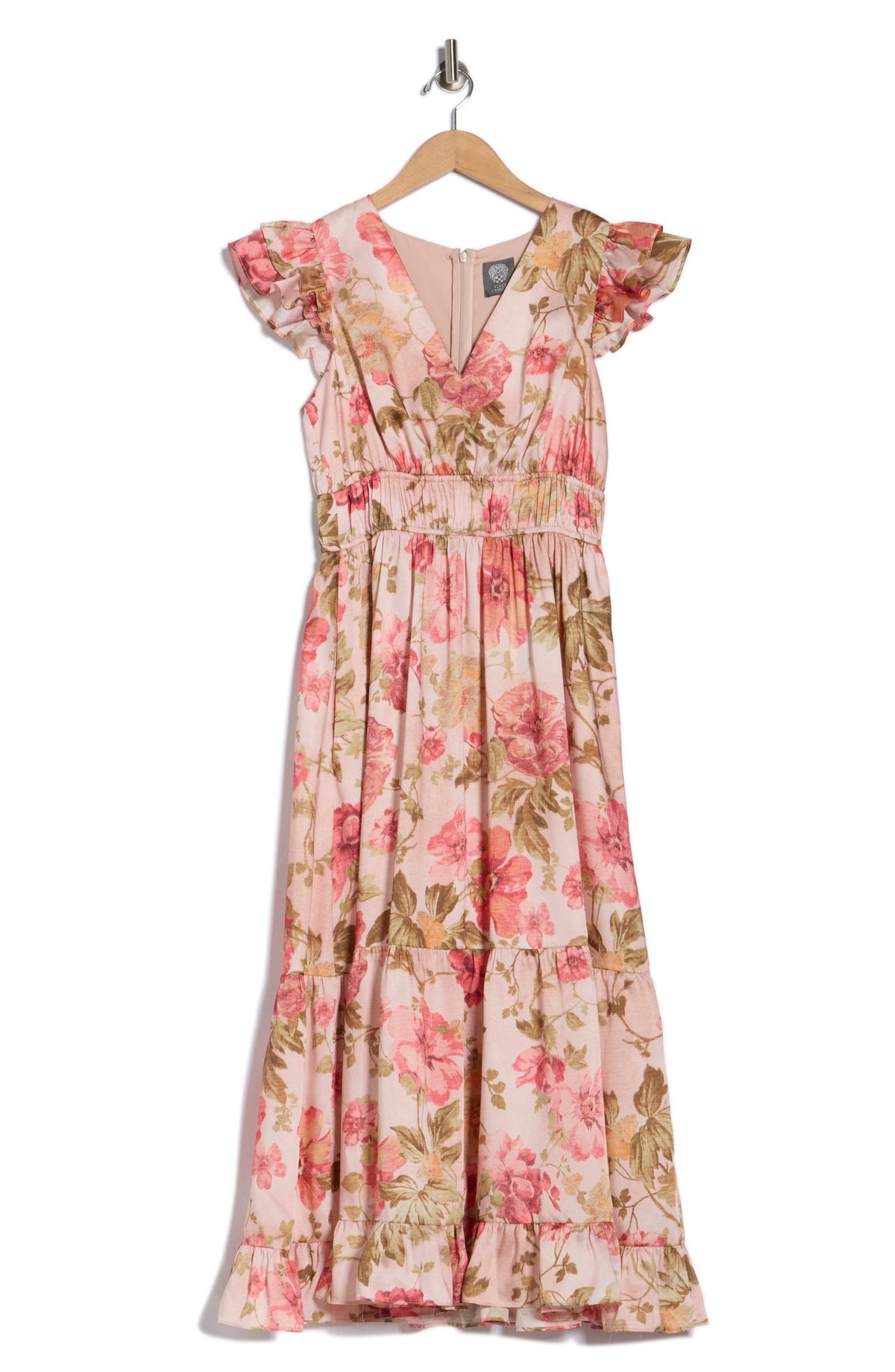 Vestido Vince Camuto – Ruffle Cap Sleeve Midi Dress
