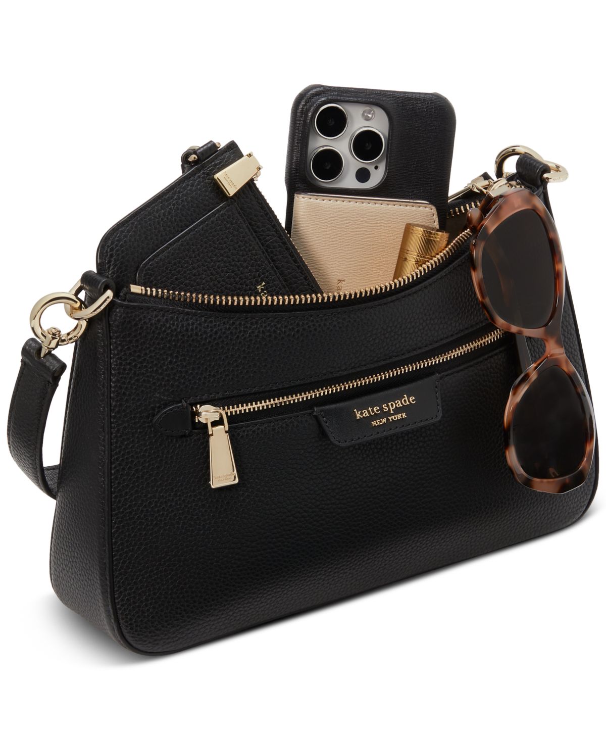 Bolso de hombro Kate Spade – Hudson Small Pebbled Leather Convertible Shoulder Bag