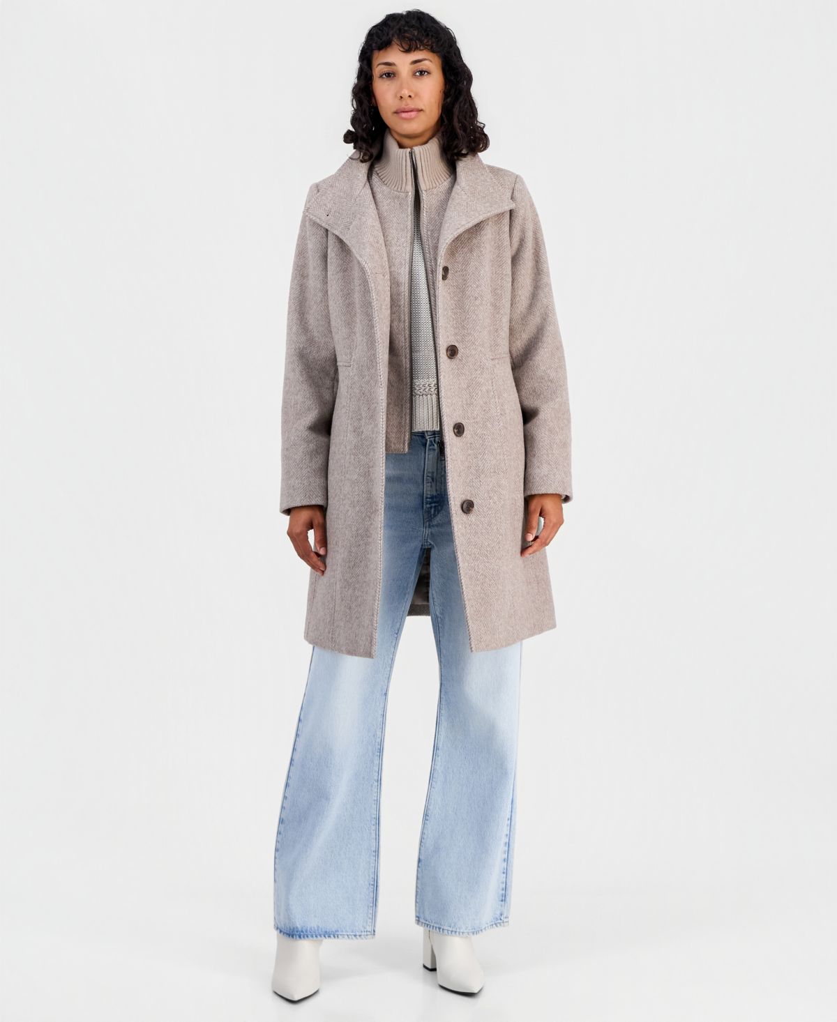Abrigo Calvin Klein – Knit Bibbed Walker Coat