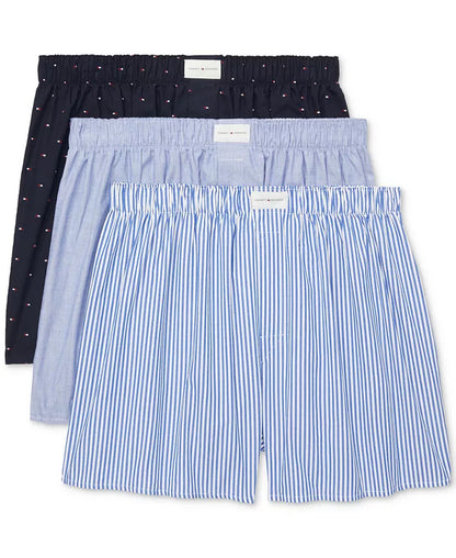 Men'S 3-Pk. Classic Printed Cotton Poplin Boxers