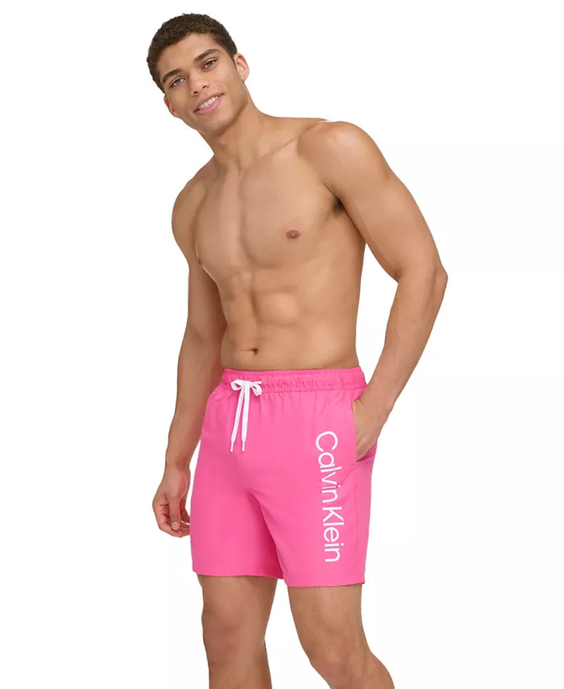 Calvin Klein Men'S Core Logo-Print 7" Volley Swim Trunks, Created for Macy'S