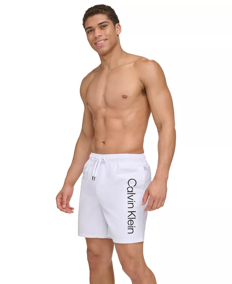 Calvin Klein Men'S Core Logo-Print 7" Volley Swim Trunks, Created for Macy'S