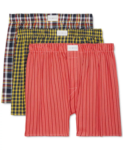 Men'S 3-Pk. Classic Printed Cotton Poplin Boxers