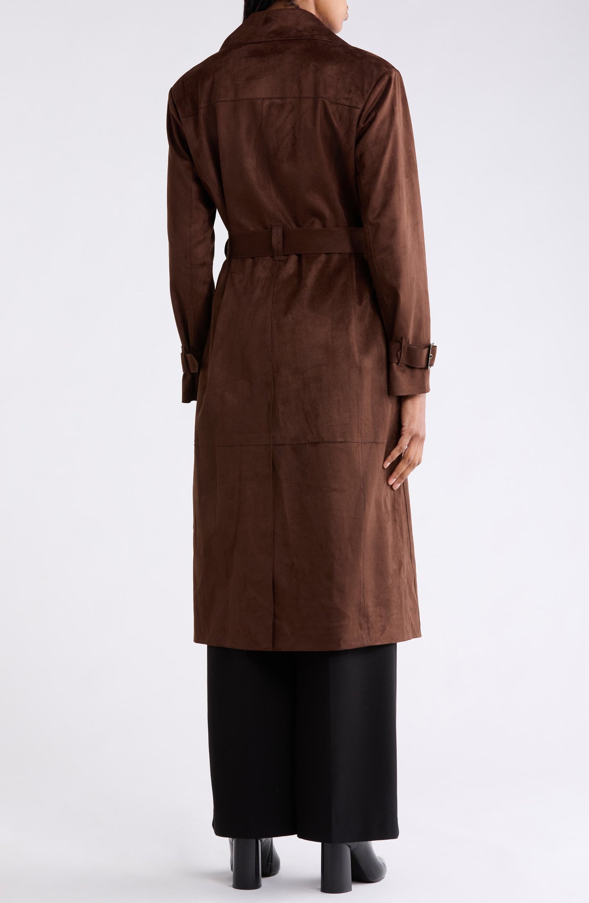 Gabardina Michael Kors – Double Breasted Faux Suede Trench Coat