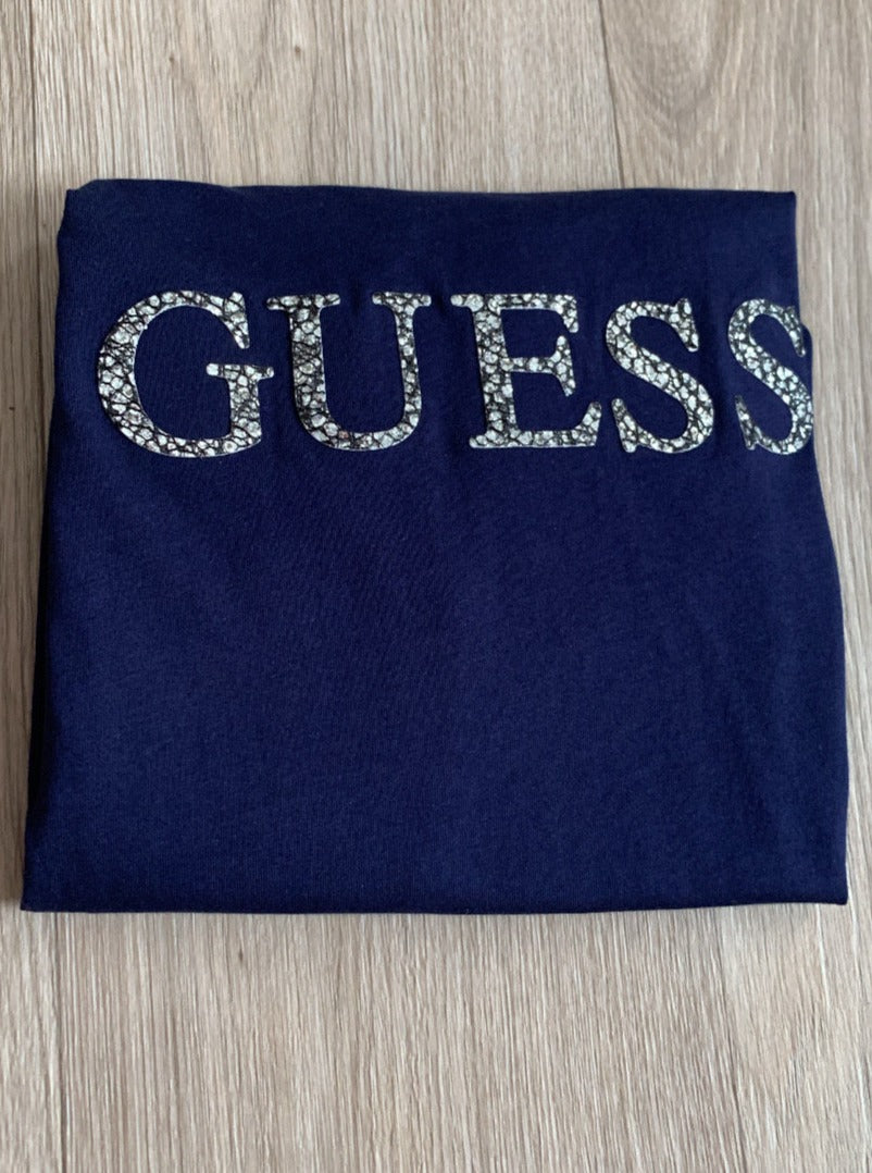 Camiseta azul con logo Guess Pippa para mujer 