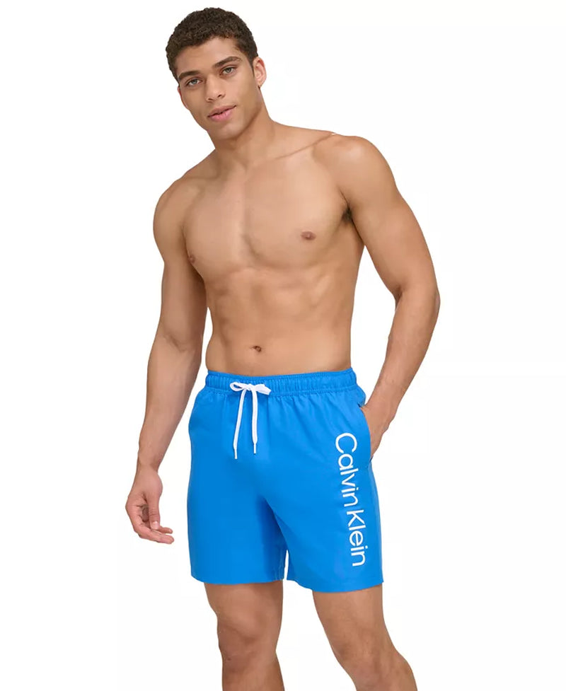 Calvin Klein Men'S Core Logo-Print 7" Volley Swim Trunks, Created for Macy'S