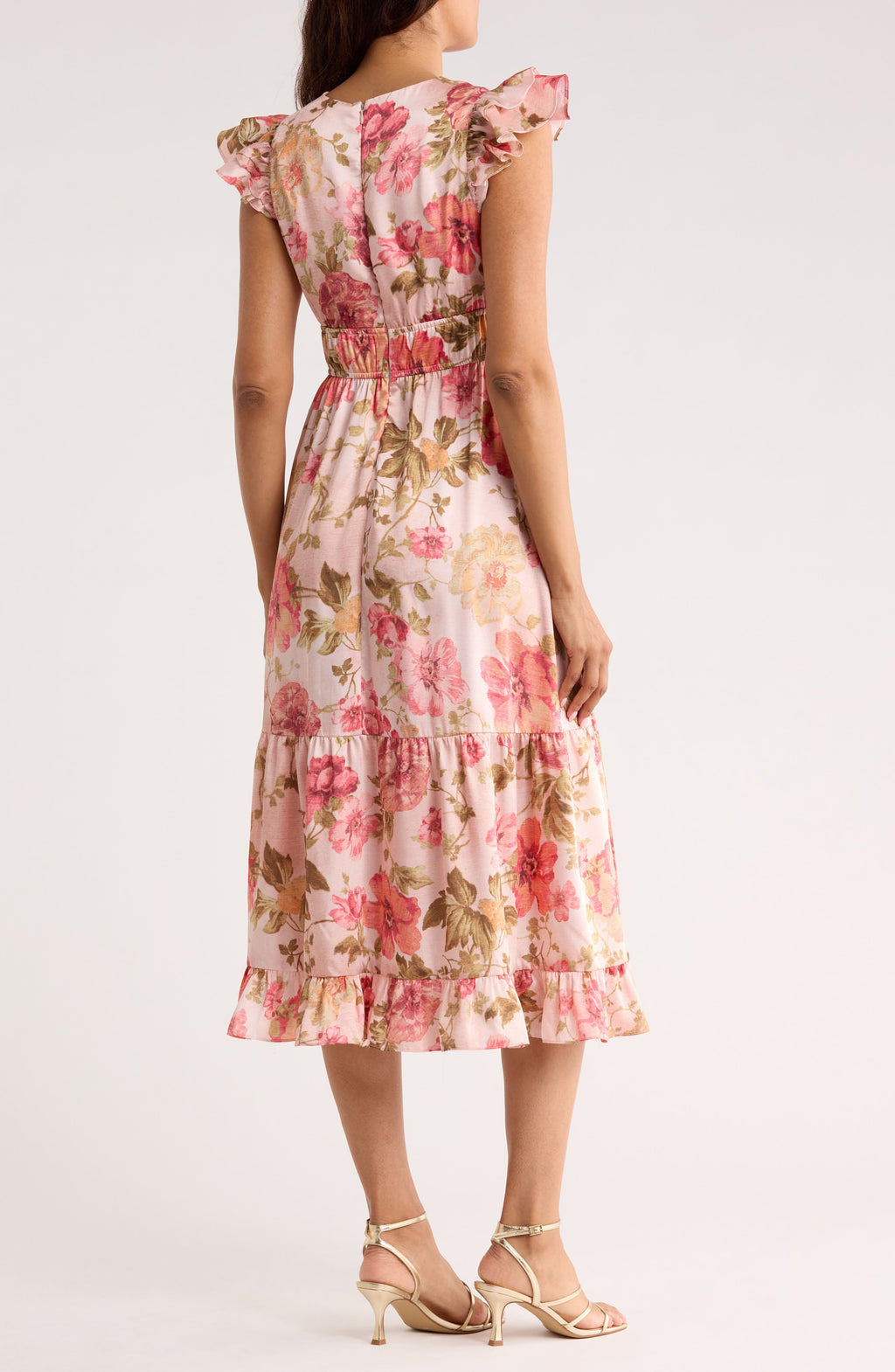 Vestido Vince Camuto – Ruffle Cap Sleeve Midi Dress