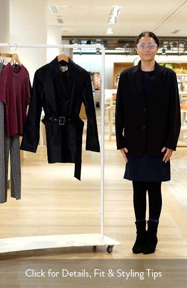 Gabardina Michael Kors – Faux Leather Double Breasted Trench Coat