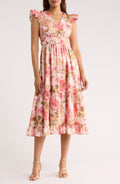 Vestido Vince Camuto – Ruffle Cap Sleeve Midi Dress