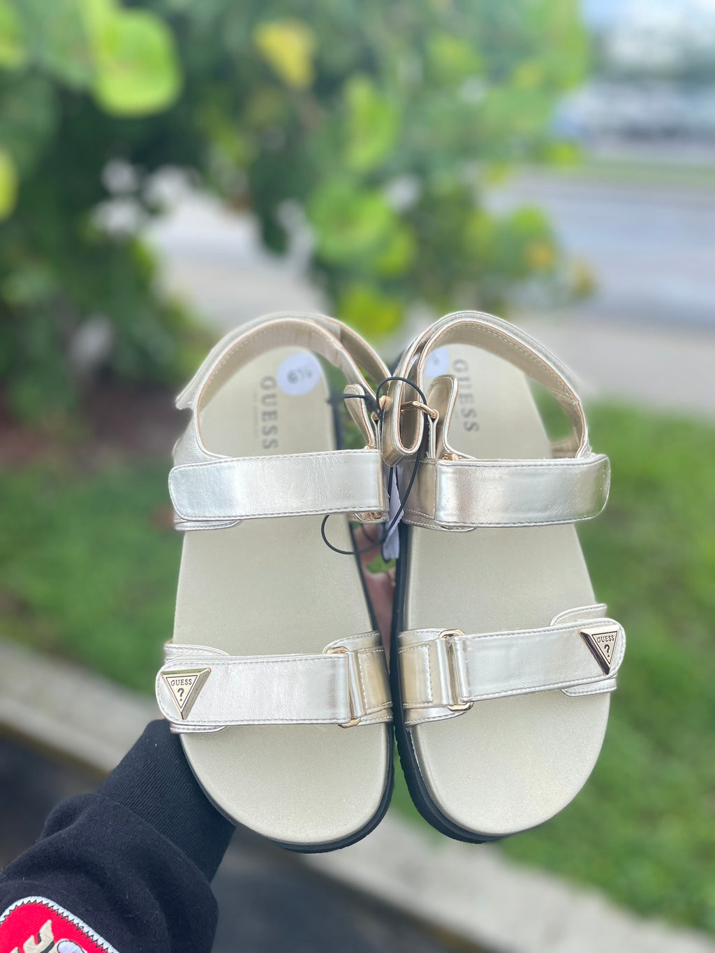 Guess Women's Open Toe Slide Footbed Sandal
