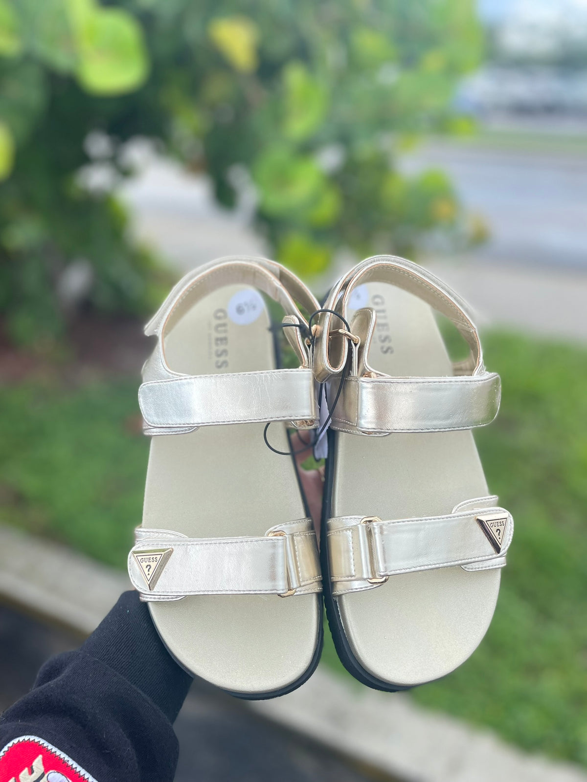Guess Women's Open Toe Slide Footbed Sandal