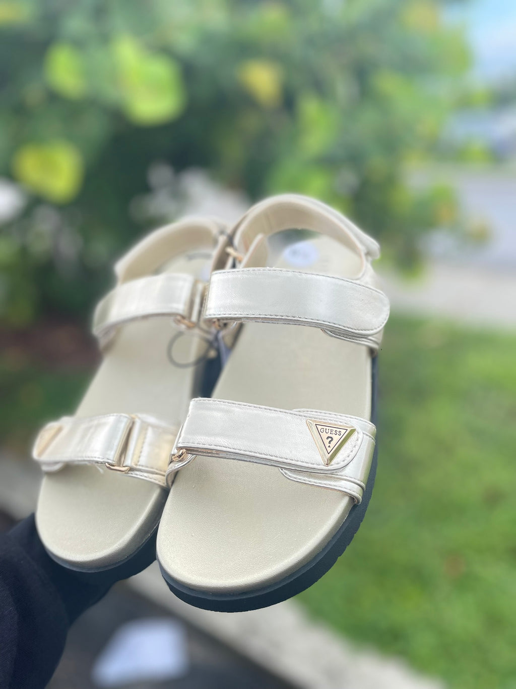 Guess Women's Open Toe Slide Footbed Sandal