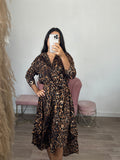 loose animal print dress with sash