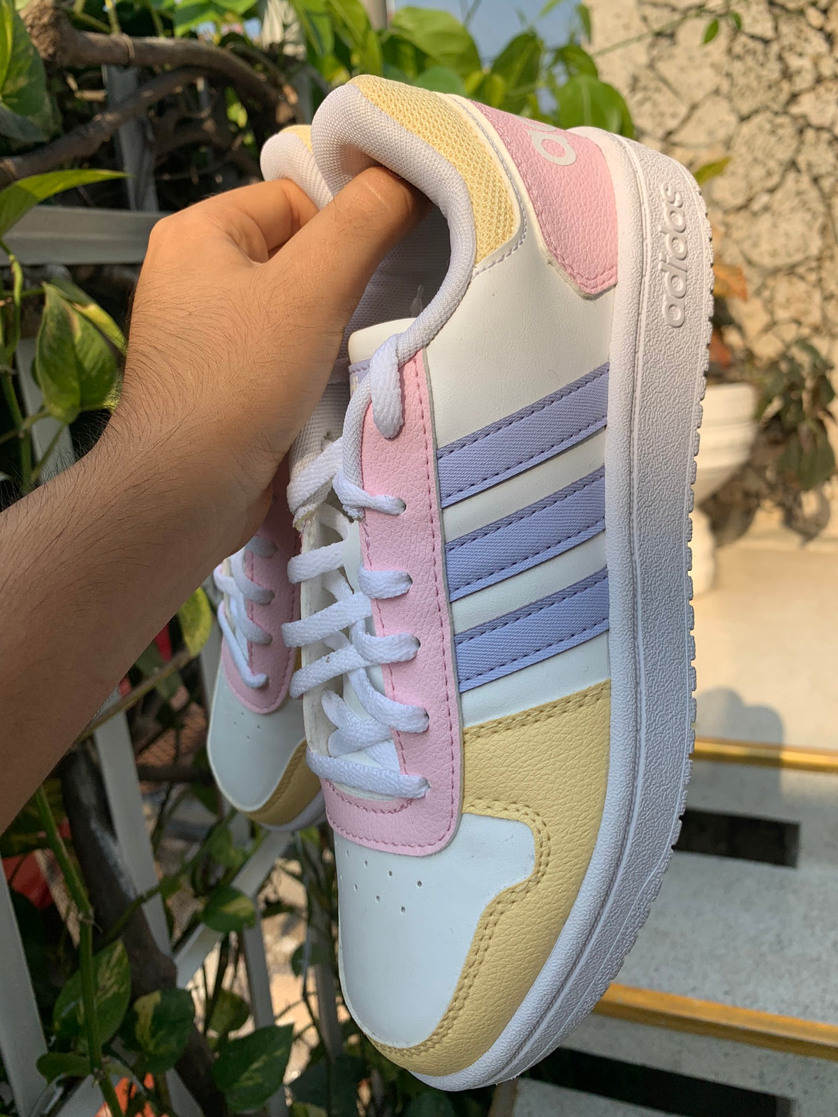 adidas Neo Hoops 2.0 'White Yellow Pink'