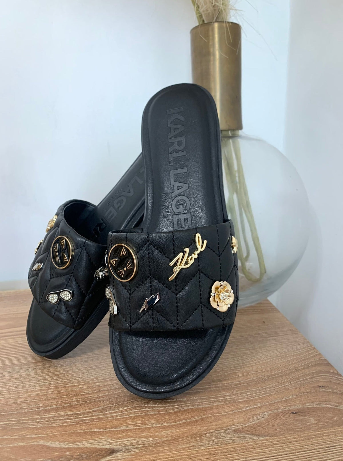 Carenza pins slide sandals