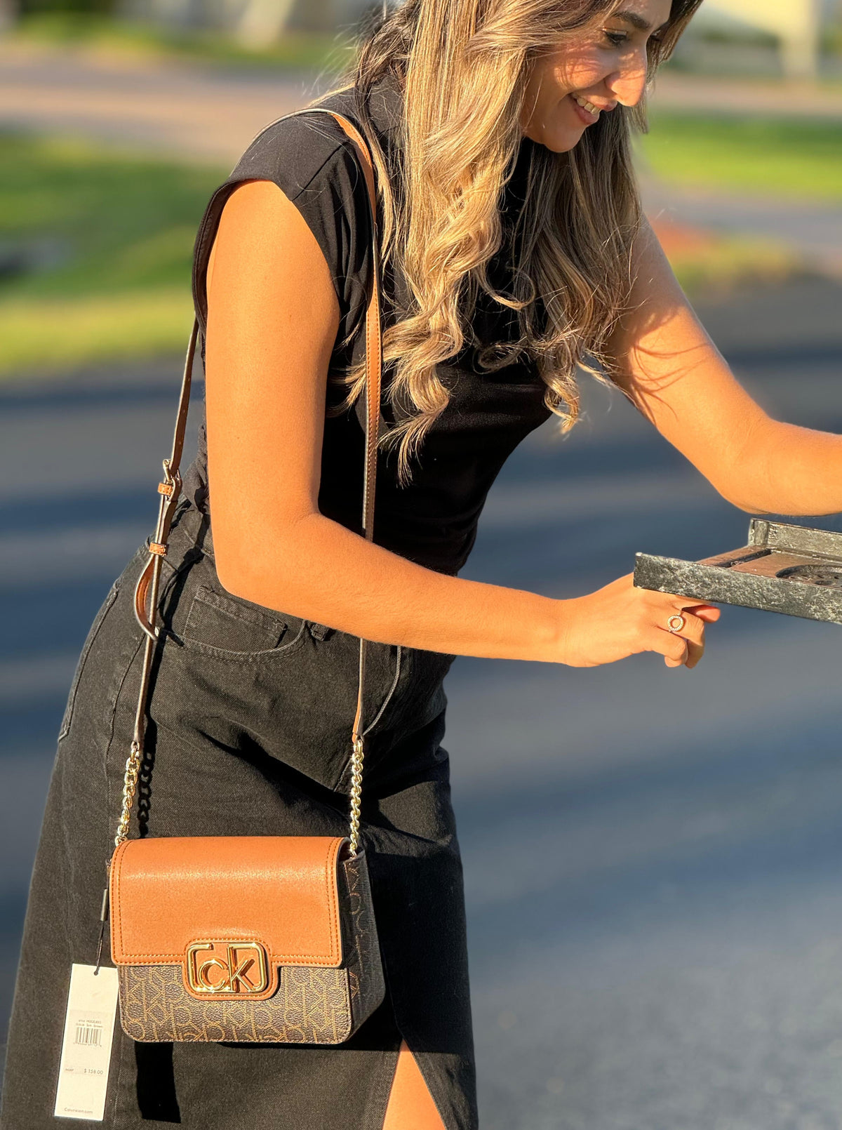 Bolso bandolera Calvin Klein marrón