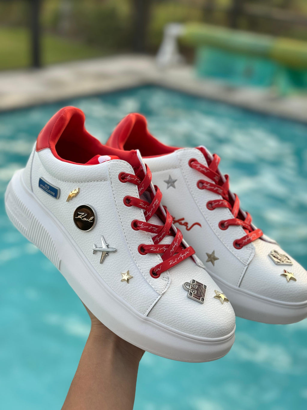 Karl Lagerfeld Paris Justina Lace Up Platform Sneakers