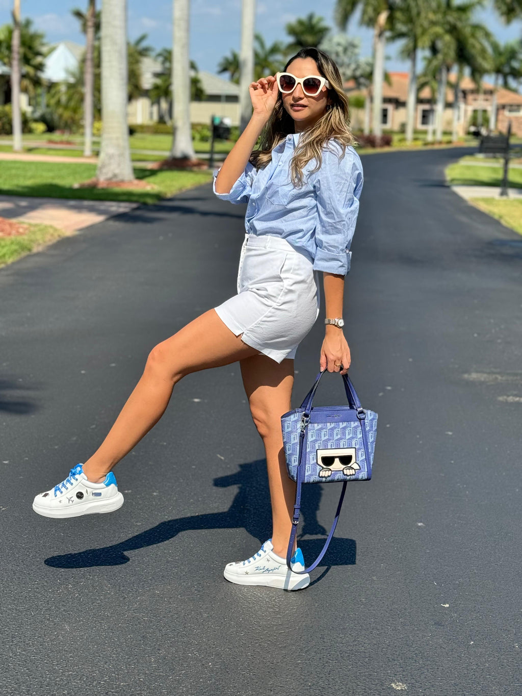 Karl Lagerfeld Paris Justina Lace Up Platform Sneakers