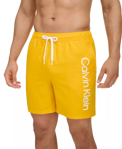 Calvin Klein Men'S Core Logo-Print 7" Volley Swim Trunks, Created for Macy'S