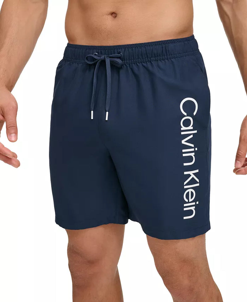 Calvin Klein Men'S Core Logo-Print 7" Volley Swim Trunks, Created for Macy'S