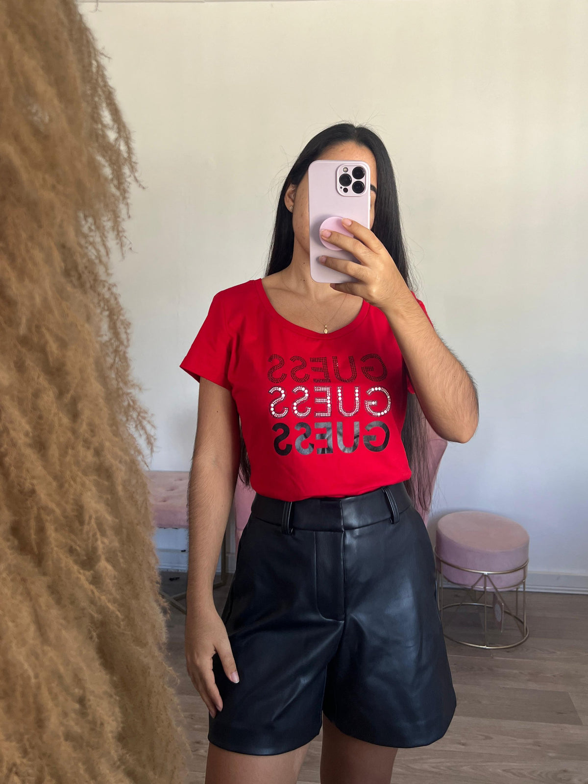 Guess red shirt for women