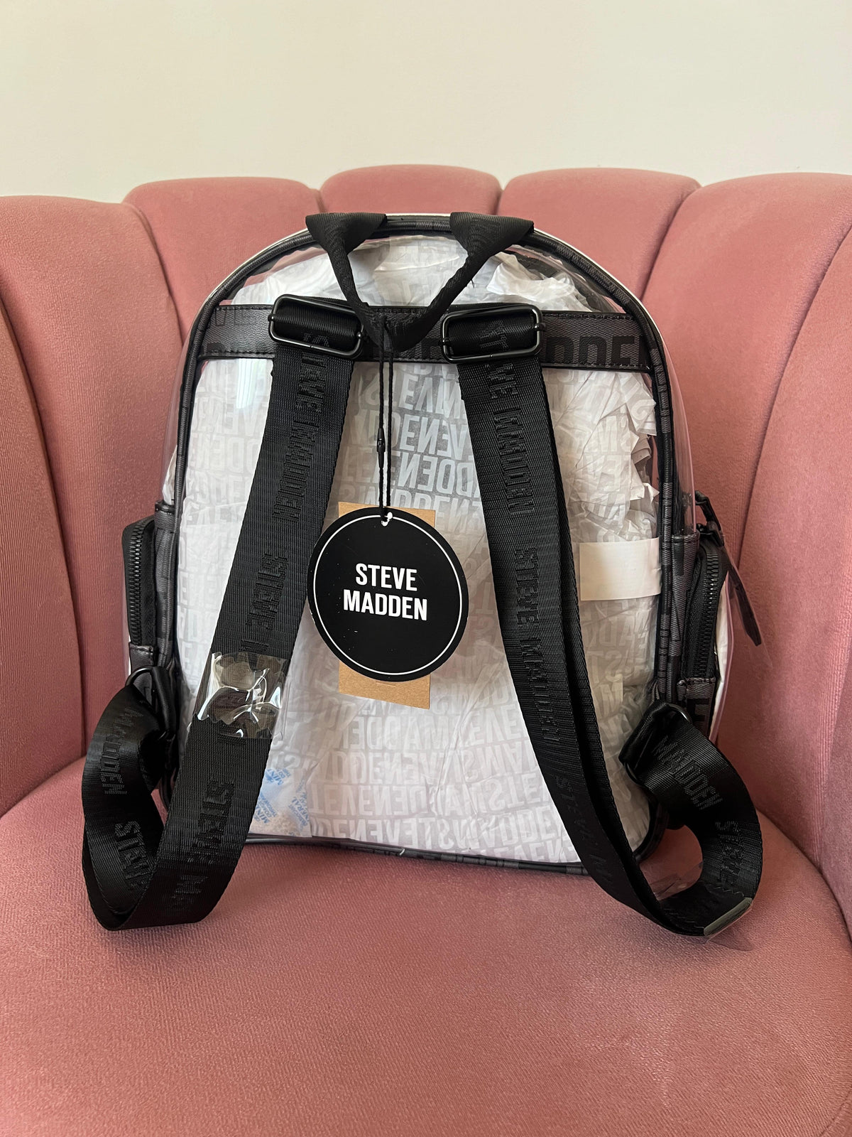 Steve Maddeln backpack with transparencies