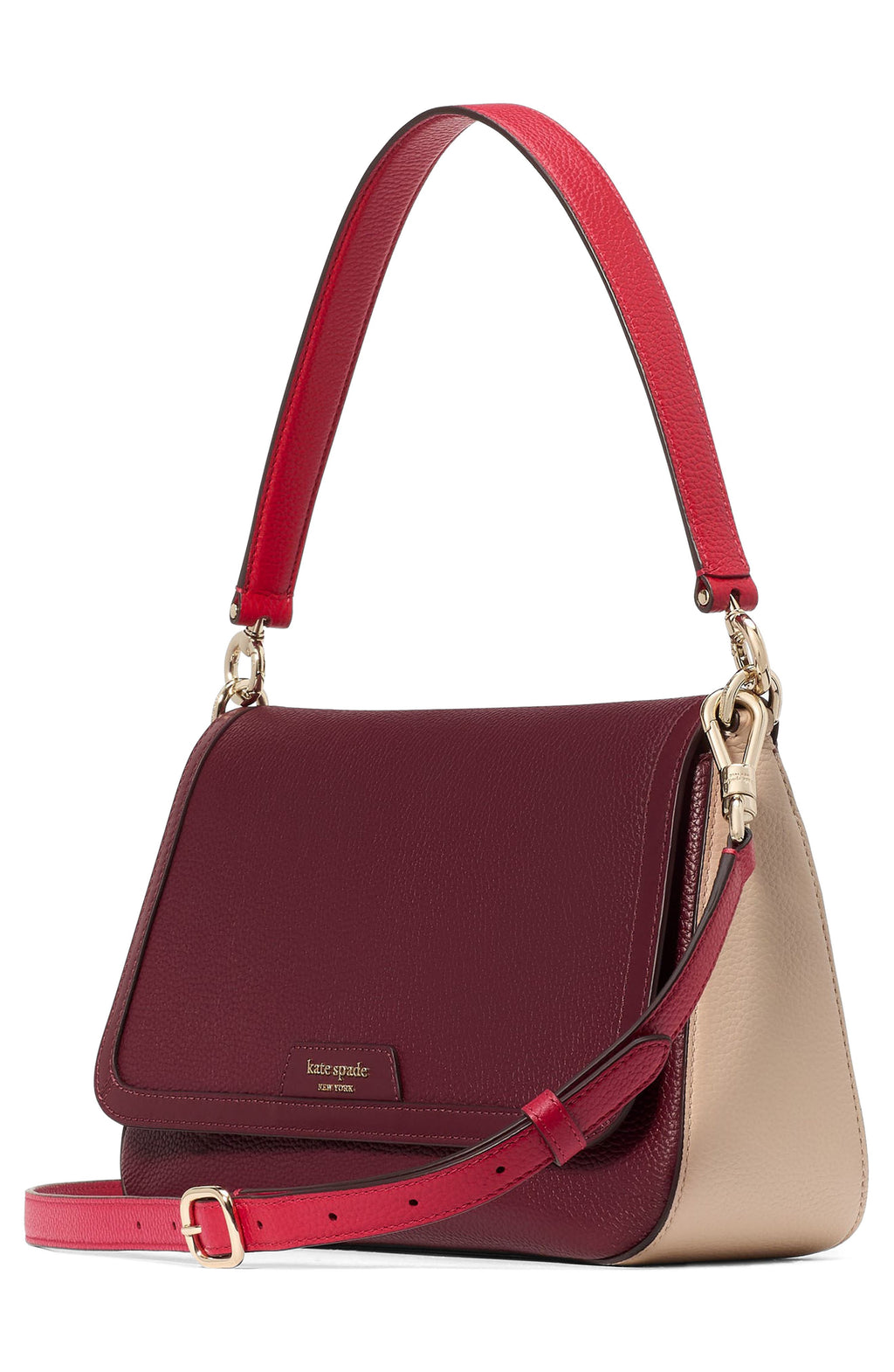 Bolso satchel Kate Spade – Hudson Colorblock Pebbled Leather Satchel