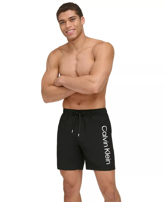 Calvin Klein Men'S Core Logo-Print 7" Volley Swim Trunks, Created for Macy'S