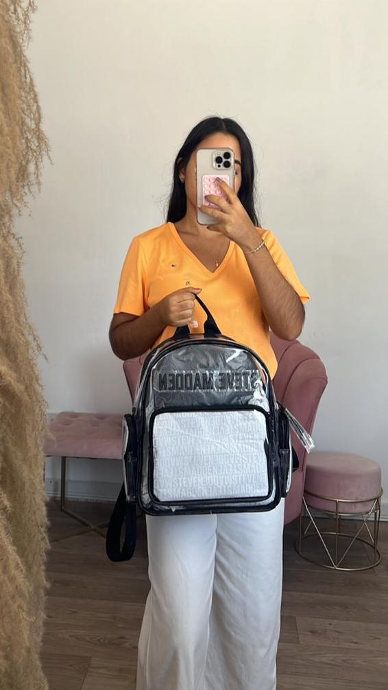 Steve Maddeln backpack with transparencies