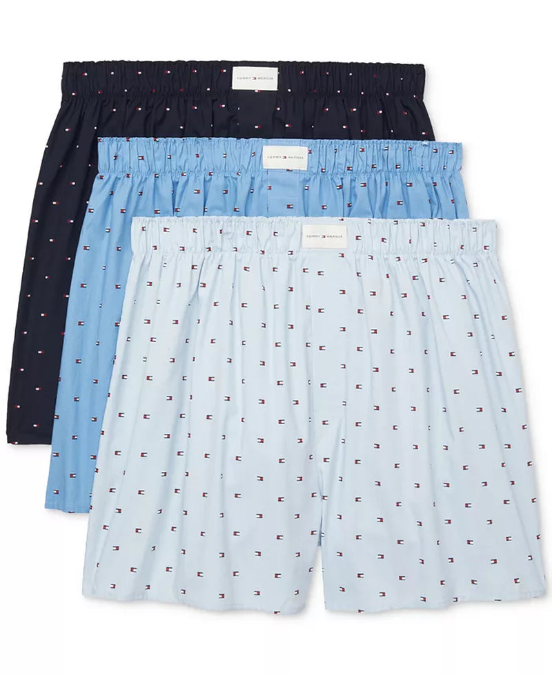 Men'S 3-Pk. Classic Printed Cotton Poplin Boxers