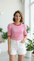 Blusa Rebecca – De rayas fucsia