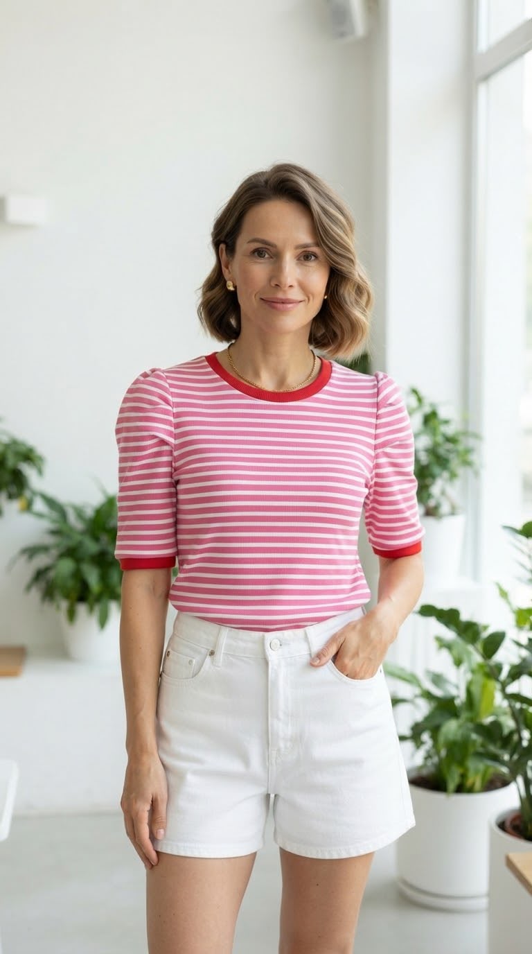Blusa Rebecca – De rayas fucsia