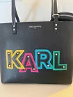 KARL LAGERFELD BLACK MAYBELLE TOTE SHOULDER BAG