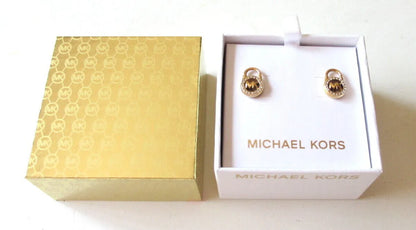 Pendientes con candado de Michael Kors en oro