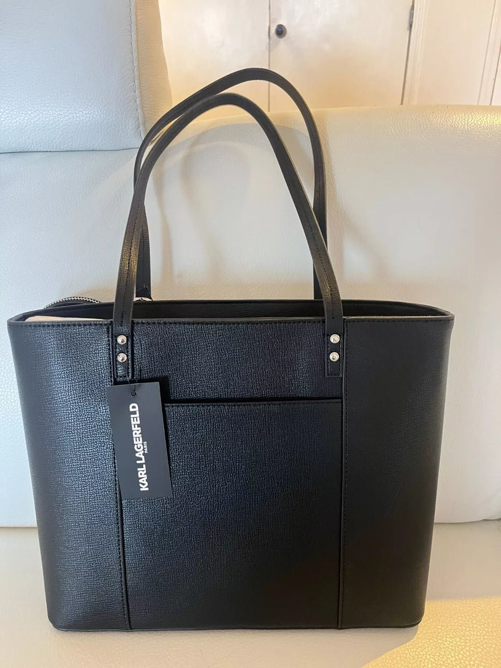 KARL LAGERFELD BLACK MAYBELLE TOTE SHOULDER BAG