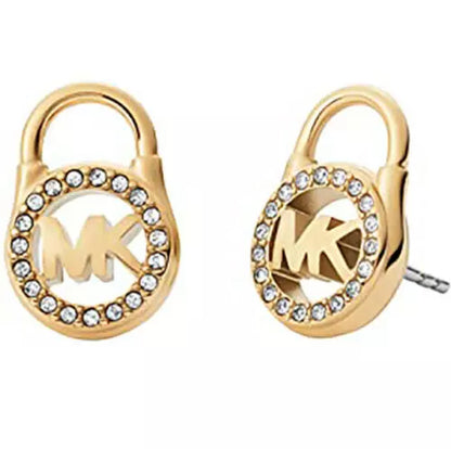 Pendientes con candado de Michael Kors en oro